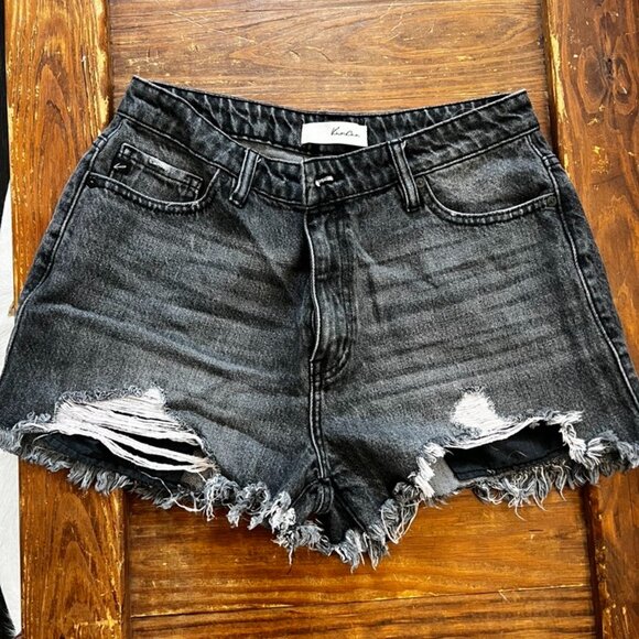 KanCan Pants - Kancan | Black High-Waisted Frayed Shorts